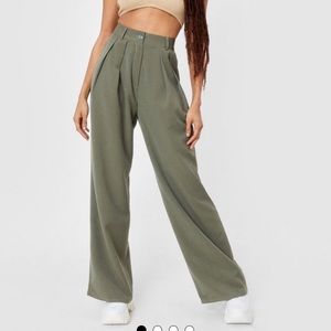Nasty Gal high waisted wide leg front pleated trousers BRAND NEW NEVER WORN
